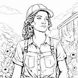 Download Woman In Overalls From The Farmers Wife Coloring Pages Online  sketch template