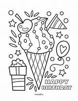 Happy Birthday Coloring Pages – 30 Printable  Easy sketch template