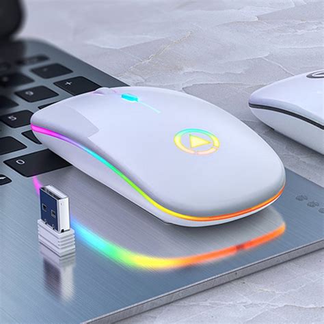 Wireless Gaming Mouse, Rechargeable USB Mouse with 7 Changeable LED Color for PC Computer Laptop ...