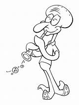Squidward coloring Pages sketch template