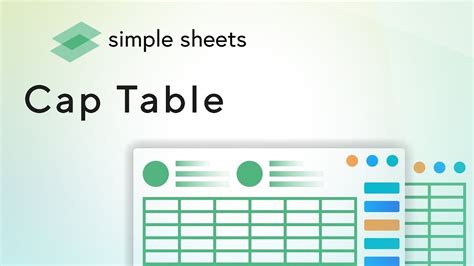 Cap Table - Excel Template Step-by-Step Video Tutorial by Simple Sheets - YouTube