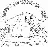 Groundhog Day Colouring Sheets sketch template