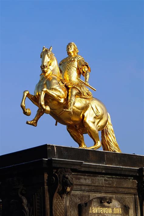 monument, golden rider, dresden, august, gold, august the strong, equestrian statue, places of ...