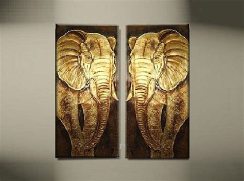 Elephant art painting, Large Wall Art, Gold painting, elephant painting ...