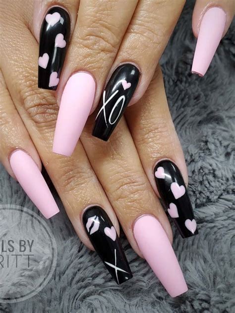 Purple Valentines Day Nails Coffin Shape - img-user