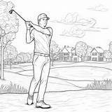 Premium Photo  Printable Golf Player Coloring Page For Adults sketch template