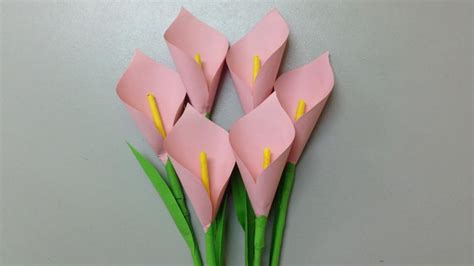 How to make calla lily paper flower | Easy origami flowers for ...