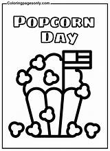 National Popcorn Day Coloring Page  Free Printable Pages sketch template