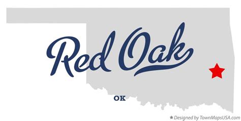 Map of Red Oak, OK, Oklahoma