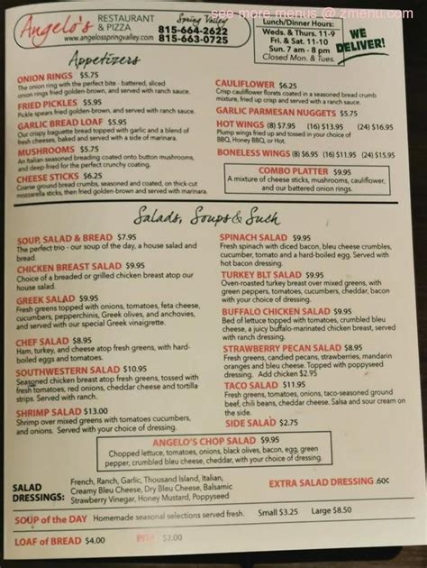 Angelo's Menu Prices - How do you Price a Switches?