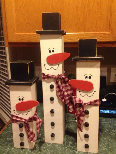 Christmas 4x4 snowmen | Christmas wood crafts, Xmas crafts, Christmas ...