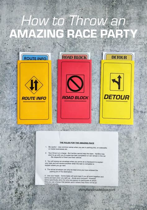 The Amazing Race Birthday Party Ideas for Teens from 30daysblog