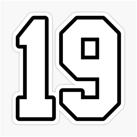 "Jersey number 19" Sticker for Sale by bellacommorato | Redbubble