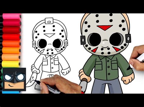 How To Draw Jason Voorhees | Friday the 13th - Videos For Kids