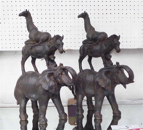 MENAGERIE OF ANIMALS, a pair, decorative, 45cm H. (2)