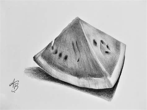 Sketches for the day 'Watermelon' | Fruit art drawings, Pencil sketch drawing, Pencil drawings easy