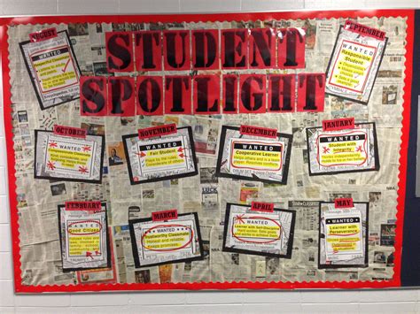 Bulletin Board: Student Spotlight- used to display students of the month- their pictures and ...