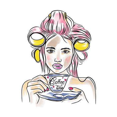 Curlers Drinking Coffee Stock Illustrations – 6 Curlers Drinking Coffee Stock Illustrations ...