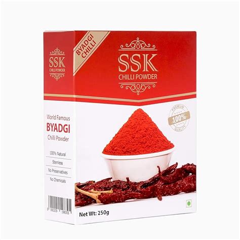 SSK Stemless Byadgi Chilli Powder(Dandi Cut) 250g Box: Amazon.in: Grocery & Gourmet Foods