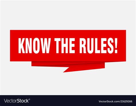 Know rules Royalty Free Vector Image - VectorStock