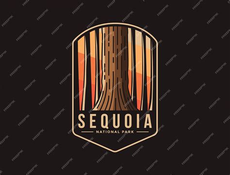 Premium Vector | Emblem patch logo illustration of sequoia national park