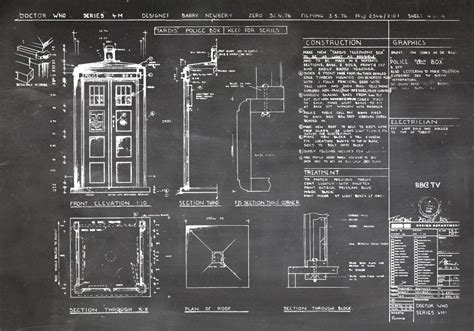 Tardis Print Poster Dr Who Blueprint The Tardis Blueprint