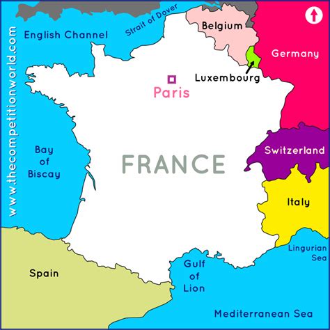 World Geography - Neighbouring Countries of France (Map)