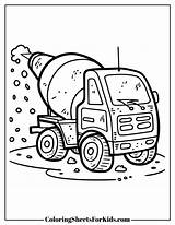 Cement Mixer Coloring Pages Free Print & Downloads  Sheets sketch template