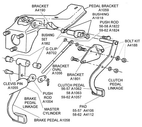 Clutch Pedal Linkage - Diagram View - Chicago Corvette Supply