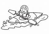 Canoe On River Coloring Page Pages sketch template
