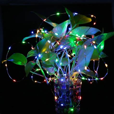 Outdoor Solar Powered String Lights, 120 LED Multi Color Fairy Starry Copper Wire Rope lights ...