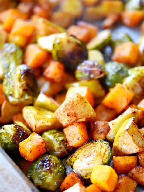 Oven Roasted Brussels Sprouts with Butternut Squash and Apples - Mom On ...