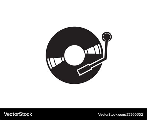 Vinyl disk for dj mixing music logo design Vector Image