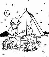 Coloring Page Camping  Home sketch template