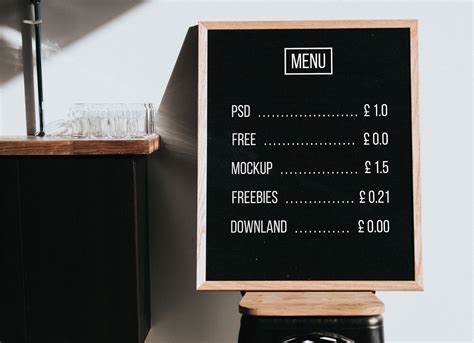 Free Restaurant Menu Chalkboard Mockup PSD - Good Mockups