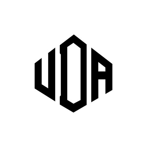 UDA letter logo design with polygon shape. UDA polygon and cube shape logo design. UDA hexagon ...