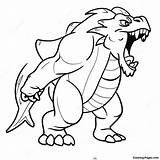 Fierce Monster Roaring Coloring Page  Pagescom sketch template