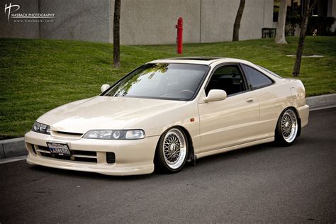 Creamy White Acura Integra with JDM Front on 16″ BBS RS | BBS RS Zone