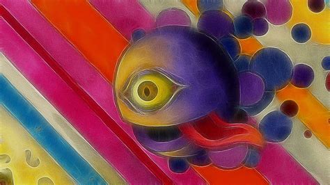 HD wallpaper: Goofy eye, one eye creature with tounge painting, artistic, 1920x1080 | Wallpaper ...