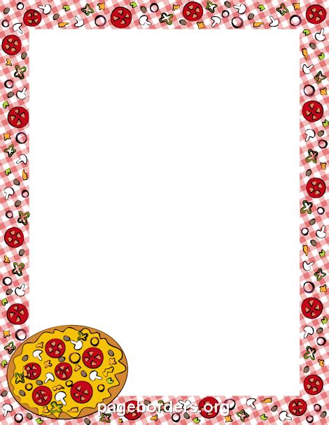 Pizza Border: Clip Art, Page Border, and Vector Graphics | Free printable stationery, Borders ...