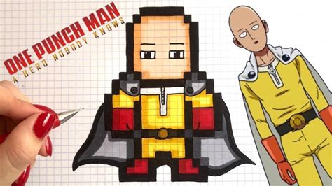 TUTO DESSIN SAITAMA PIXEL ART ONE PUNCH MAN - YouTube