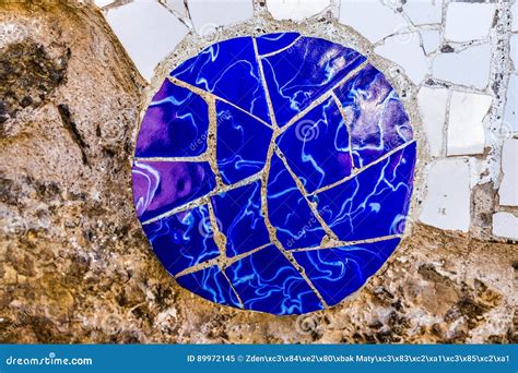 Detail of Mosaic - Park Guell, Barcelona, Spain Editorial Image - Image ...