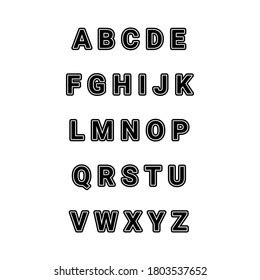 Vector Font Double Outline Bold Alphabet Stock Vector (Royalty Free ...