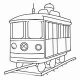 Coloring tramway For Children Vector Illustration Line Art  Premium AI sketch template