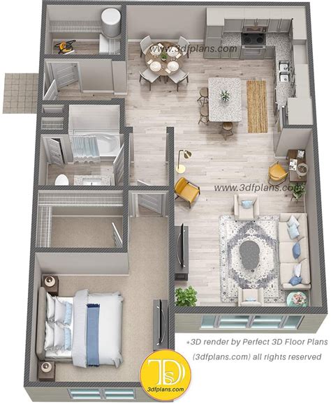 3D Floor Plans of Luxury Apartments in St. Johns, Florida • 3D Floor Plans | Apartment floor ...