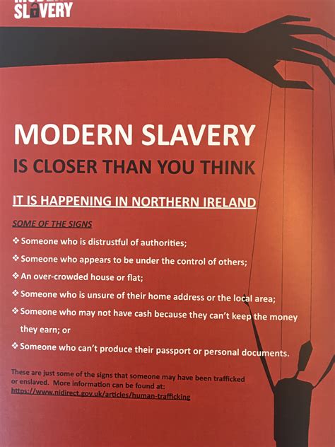 Be vigilant for modern day slavery happening here and now in Northern Ireland | Department of ...