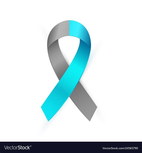 3d gray and blue awareness ribbon diabetes type 1 Vector Image