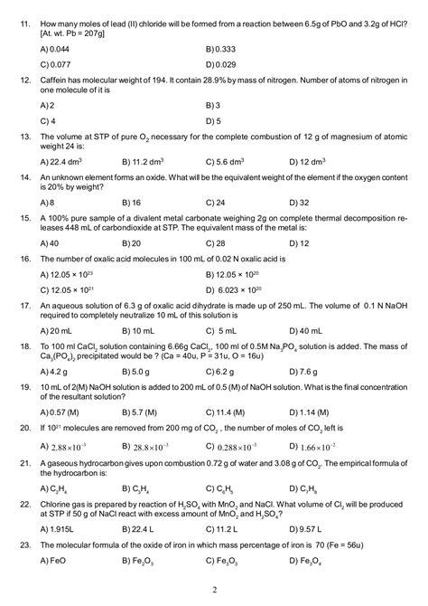 H.W Table-Some basic concept of Chemistry - Willington Island - Page 2 ...