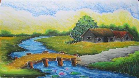 Landscape Color Drawing With Oil Pastels at GetDrawings | Free download