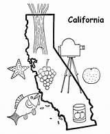 California State Outline Coloring Page  pages Map sketch template